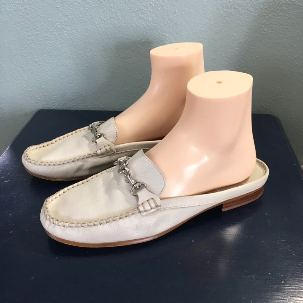 Mootsies Tootsies Martha Beige Leather Mule Sz 7.5